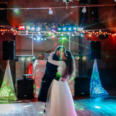 First dance with laser lights in Achnagairn's Ballroom