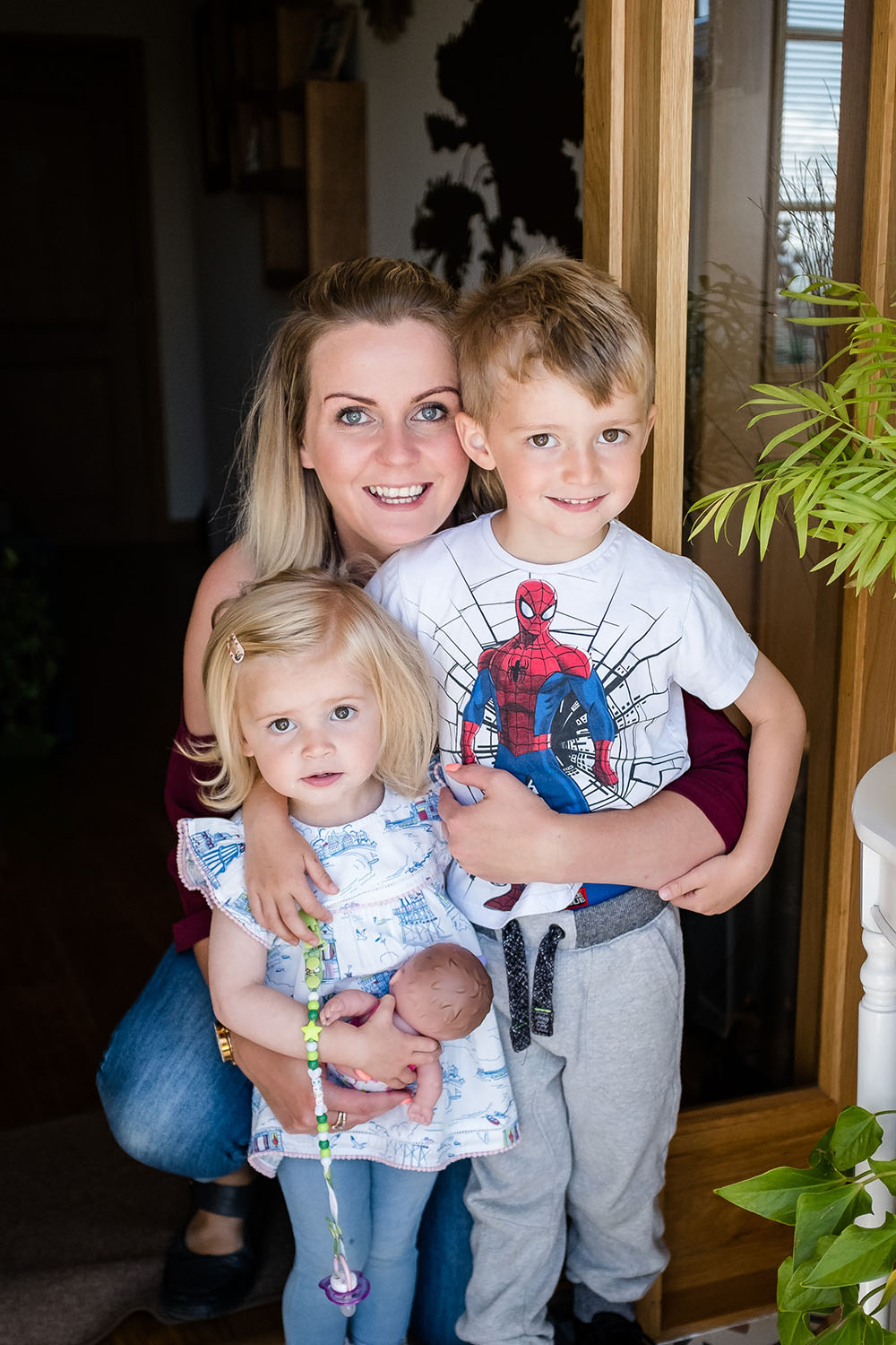 Family photo of mum and her two children