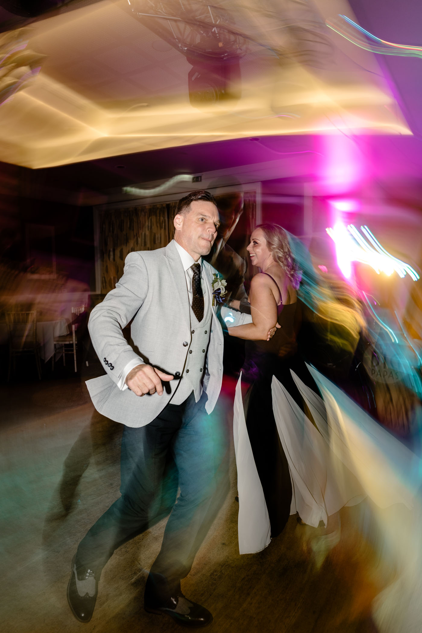 Couple dancing at wedding reception